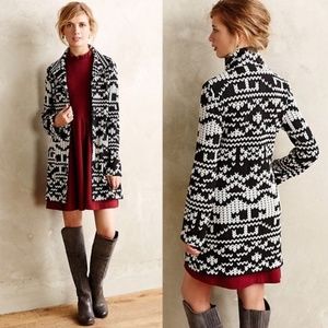 Anthropologie Tabitha Fairisle Sweater Coat